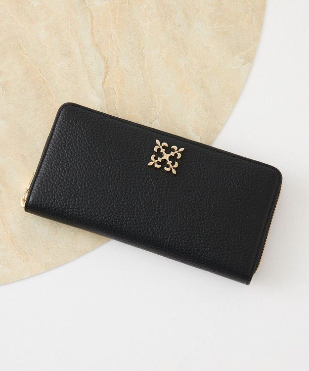 russet モノグラムプレートラウンドジップウォレット(SO-372) Black/BE