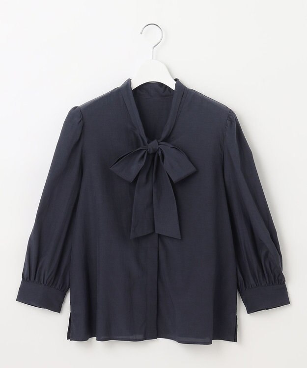 自由区 L 【洗える】TACブライトローン ブラウス ネイビー系
