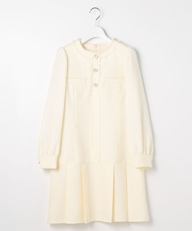 Feroux ツイードミディ ワンピース アイボリー系