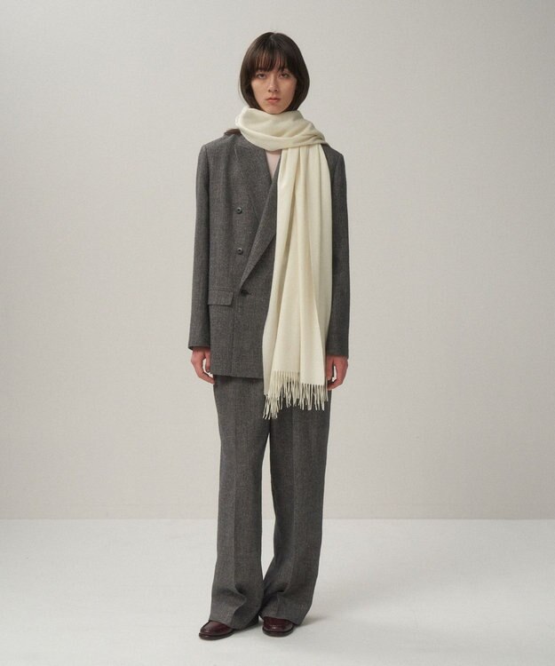ATON LINEN WOOL TWILL | ダブルジャケット CHECK