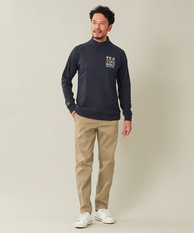 23区GOLF 【MEN】【吸湿発熱】グランサーモ裏毛　プルオーバー ネイビー系