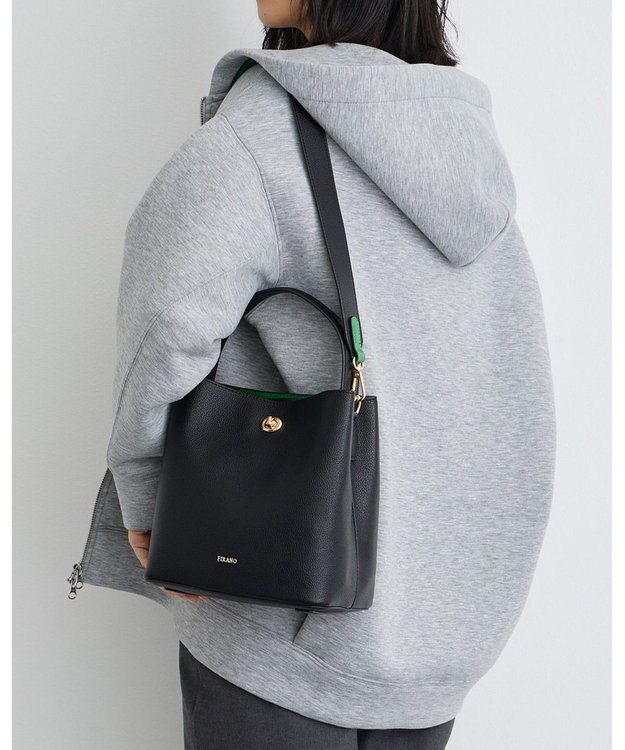 MioFIRANO ツイストロックボックスハンドバッグ 3WAY　FIRANO フィラノ BLACK