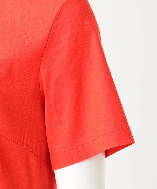 23区 S 【R(アール)】NALYA リネンヴィスストレッチ ウエスト切替ワンピース ブラッドオレンジ系