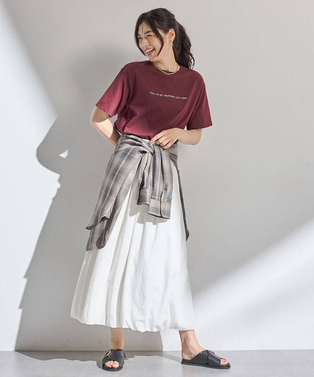 ANY オーガビッツロゴテールＴシャツ バーガンディ