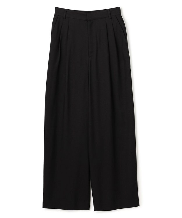 BEIGE， 【Oggi 10月号掲載】COBURN / シルク混2タックカーヴィーワイドパンツ Black