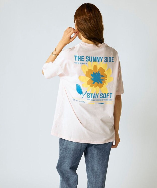 OP／FILA 【Ocean Pacific】フラワーバックプリントTシャツ ピンク
