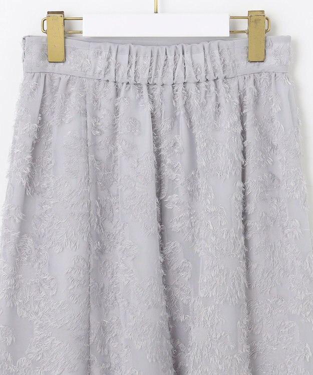 ANY SIS 【洗える】フェザーフラワージャカード スカート ライトグレー