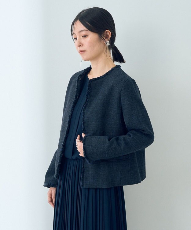 YECCA VECCA ツイードジャケット Navy