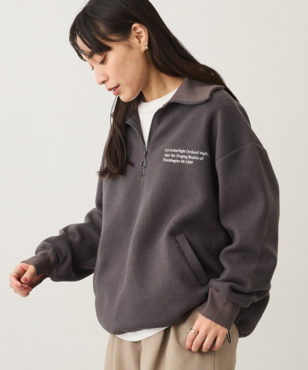 CRAFT STANDARD BOUTIQUE 起毛ハーフジッププルオーバー Charcoal Gray