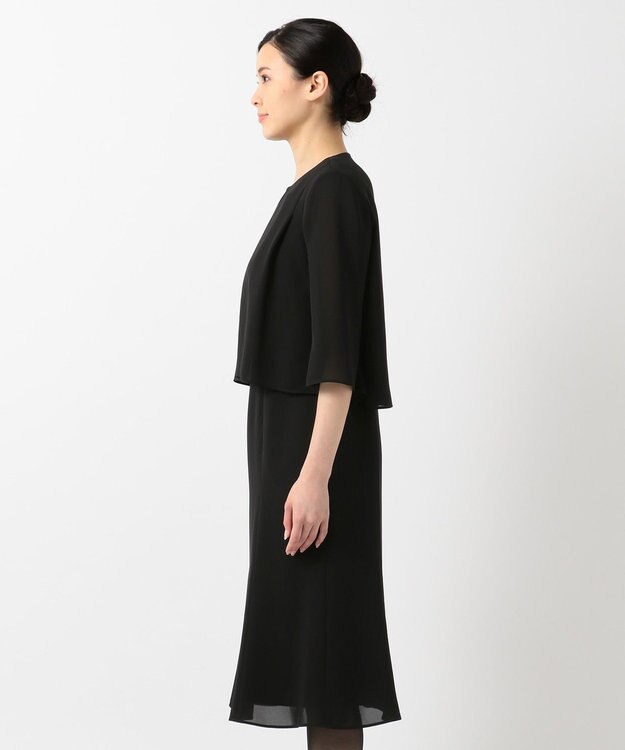 自由区 FORMAL 【洗える】セオアルファバラシャ ウォッシャブル ワンピース ブラック系