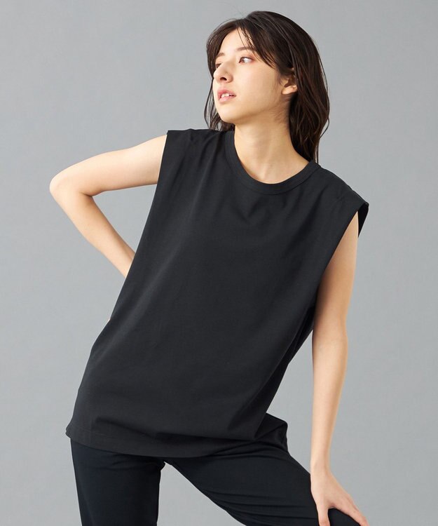 Chacott HandsomeCotton ノースリーブTシャツ ブラック