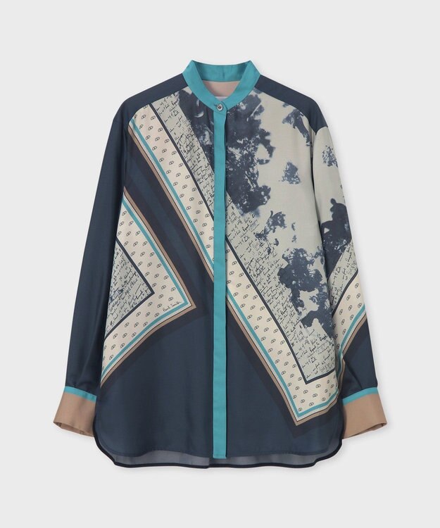 Paul Smith Travel Scarf スタンドカラー シャツ ネイビー