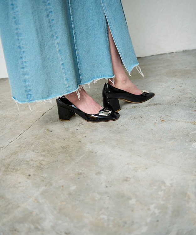 GRACE CONTINENTAL デニムタイトロングスカート サックス