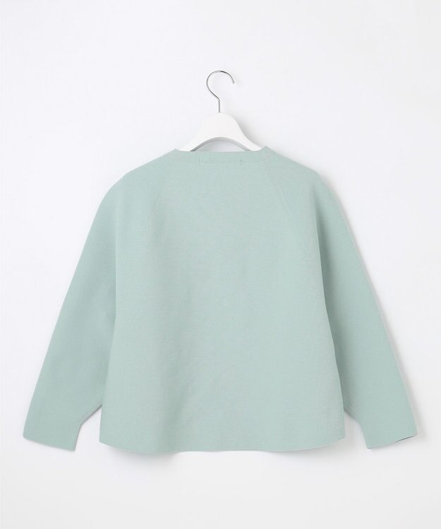 自由区 S ポリエステルホールガーメントラグランボタン ニット ライトグリーン系