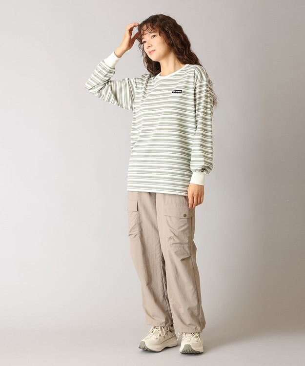 Columbia Columbia/ ウィメンズクラウドアベニューロングスリーブクルー /コロンビア Chalk Border