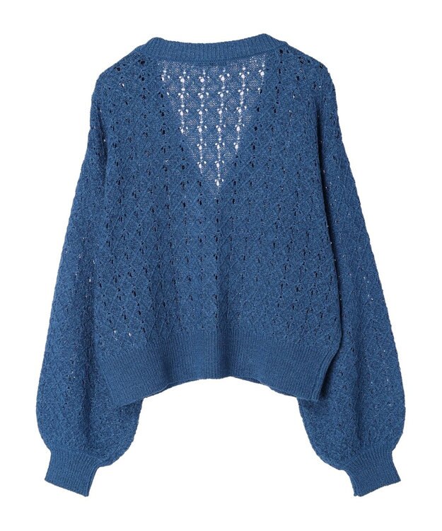 earth music&ecology 透かし編みテープヤーンカーディガン Pink