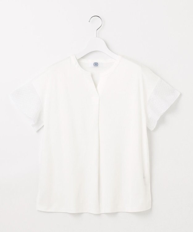 J.PRESS LADIES 【接触冷感・吸水速乾】MULTI EFFECT JERSEY フレアースリーブ カットソー ホワイト系