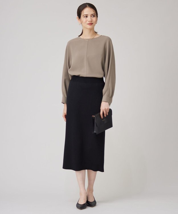 自由区 【洗える】ハイツイストプルオーバー ブラウス モカ