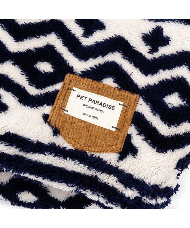 PET PARADISE ペットパラダイス  筒型 寝袋 《カントリー柄》 Ｓ ホワイト×ネイビー