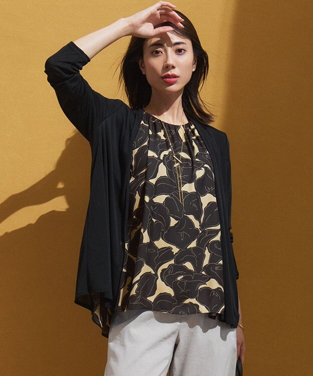 23区 【新色追加/UVケア/接触冷感】マルチ機能 シアー ショート カーディガン ブラック系