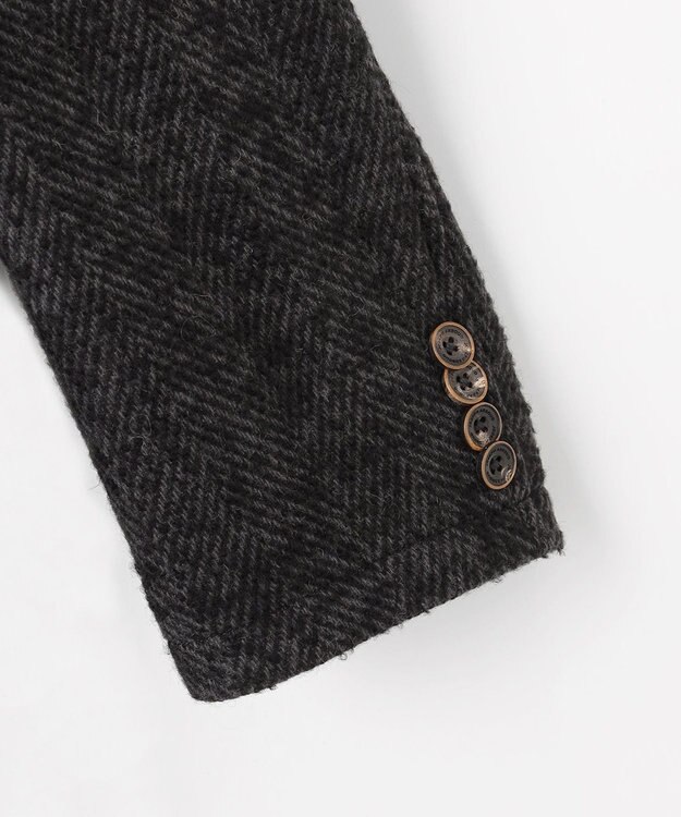 JOSEPH ABBOUD 【キングサイズ・尾州産カシミヤブレンド×アルパカ混素材】カシミヤブレンドアルパカヘリンボン チェスターコート グレー系7