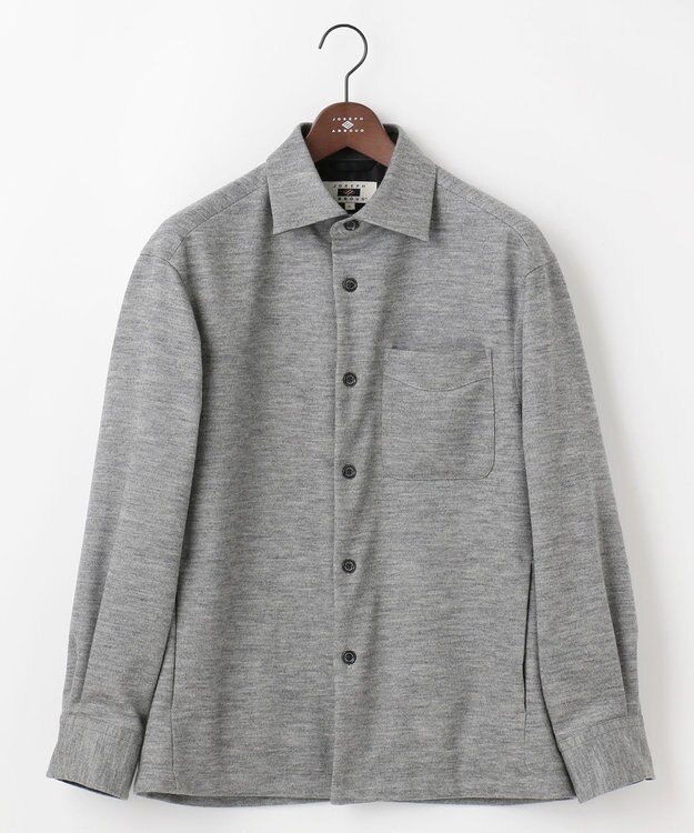 JOSEPH ABBOUD 【軽量/ストレッチ/尾州が誇る上質素材 】ウールミルドジャージーシャツ ライトグレー系