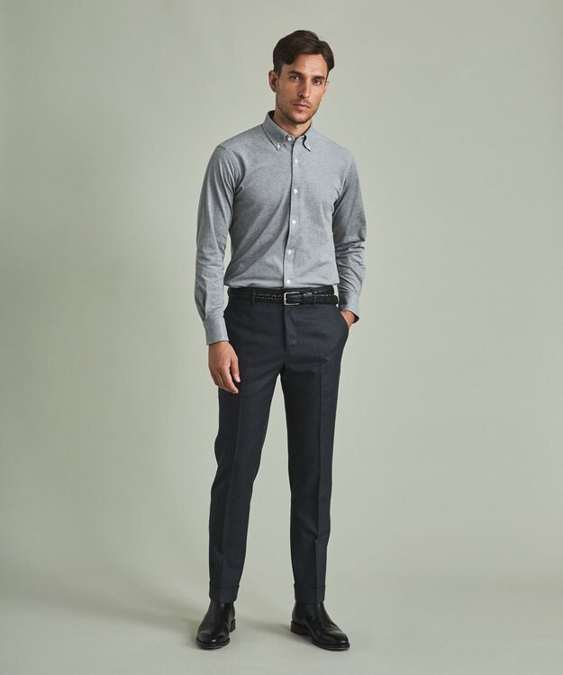 GOTAIRIKU 【尾州】サキソニーストレッチ パンツ_ノータック グレー系