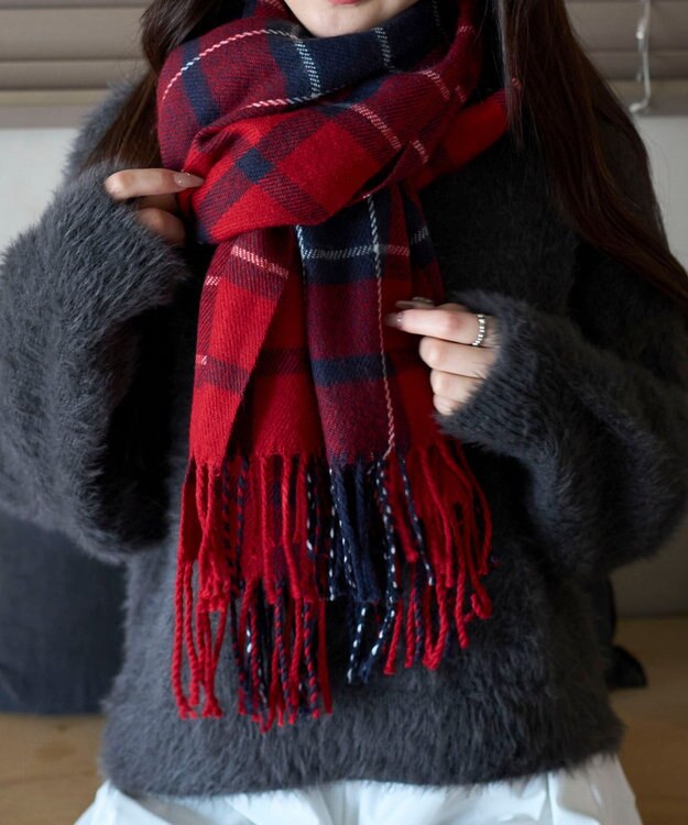 WEGO 【マフラー】大判ストール レッドその他