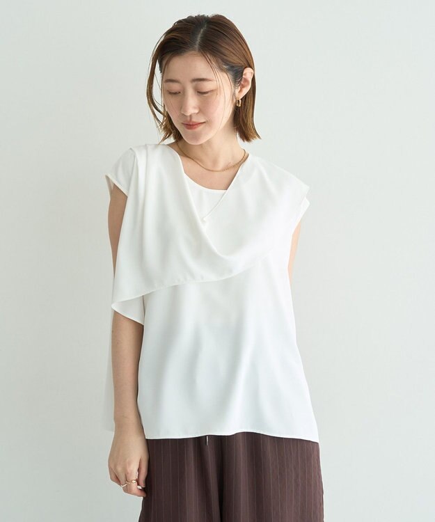 YECCA VECCA ドレープブラウス Off White