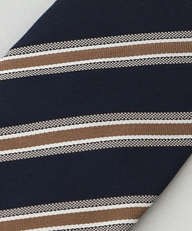 GOTAIRIKU  GOTAIRIKU別注【日本製】シルク ネクタイ_レジメンタル柄 ネイビー×ブラウン