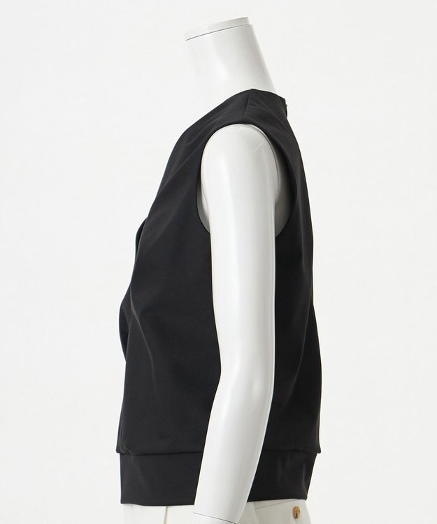 23区 【エステータ】トリアセファインジャージー タックデザイン カットソー ブラック系