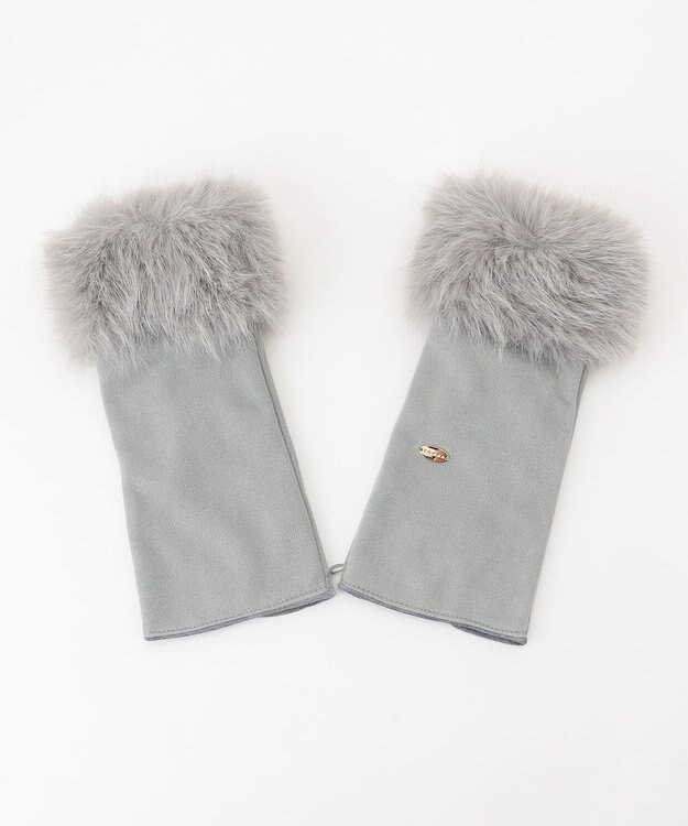 TOCCA 【百田夏菜子さん着用】FAKE SUEDE FUR HANDWARMER 手袋 ライトグレー系