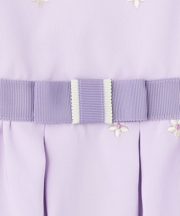 組曲 KIDS 【110-140cm】グログランアーチフラワー刺繍 ワンピース ラベンダー系7