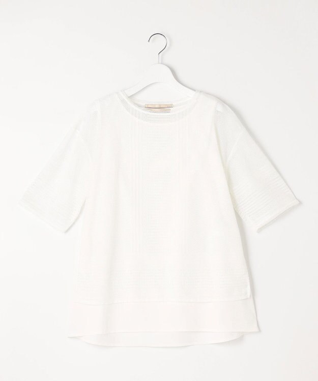 自由区 【洗える・XSサイズあり】レースEDGE Tシャツ＆インナータンクトップセット トップス アイボリー系