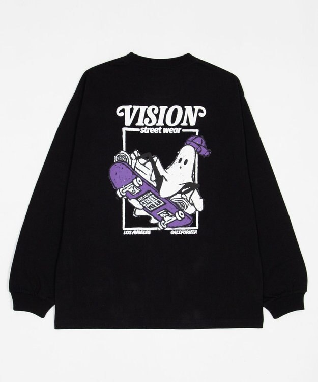 WEGO 【ユニセックス着用ITEM】別注VISIONゴーストスケーターグラフィックT（LS） ブラック
