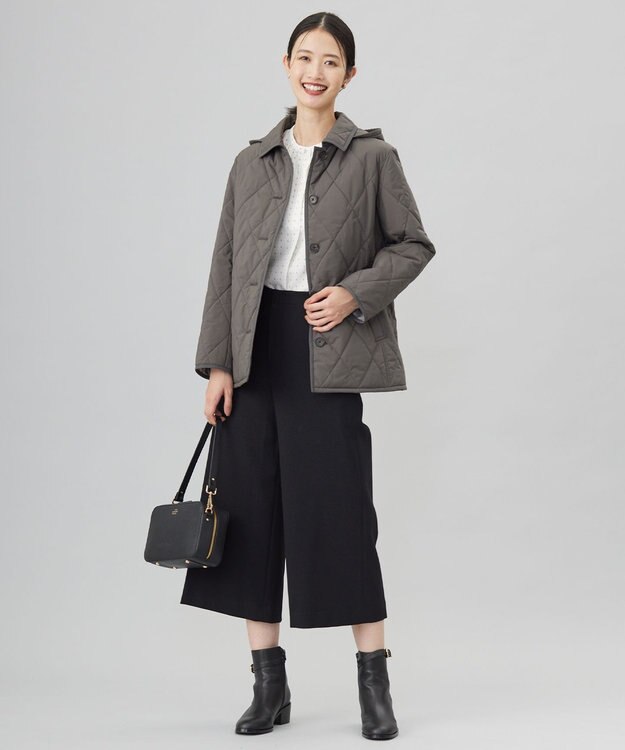 J.PRESS LADIES 【洗える・撥水】プレミアムBasicキルティング ショート コート スレート系