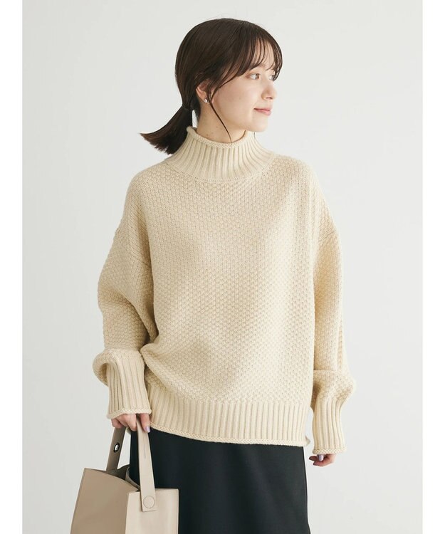 Green Parks 洗える　カノコ編みニットプルオーバー Ivory