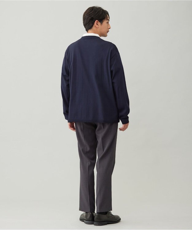 UNFILO MENS アラエルエアリーシアーカーデ ネイビー