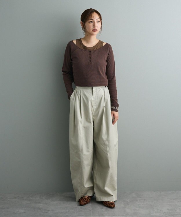 CRAFT STANDARD BOUTIQUE 2点セット/リブレイヤードワンピース Brown
