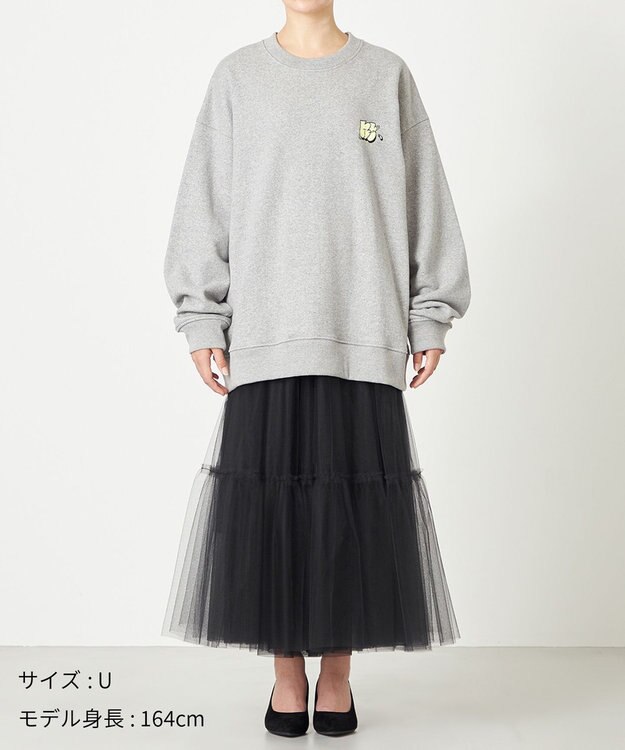 NAVE 【xNAVE】Six Sence Recordコラボ グラフィッククルースウェット ライトグレー系