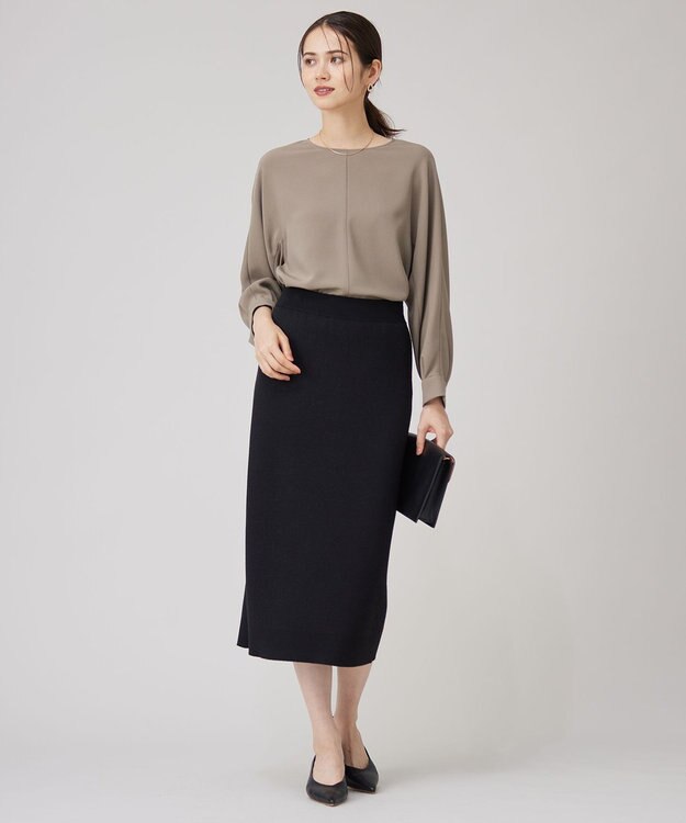 自由区 【洗える】ハイツイストプルオーバー ブラウス モカ