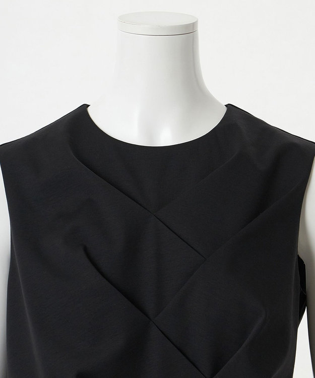 23区 【エステータ】トリアセファインジャージー タックデザイン カットソー ブラック系