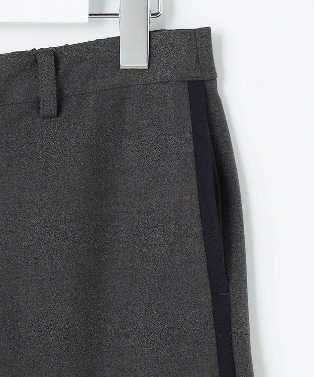 J.PRESS LADIES ジョーゼット裏起毛 ワイド パンツ チャコール×ネイビー系