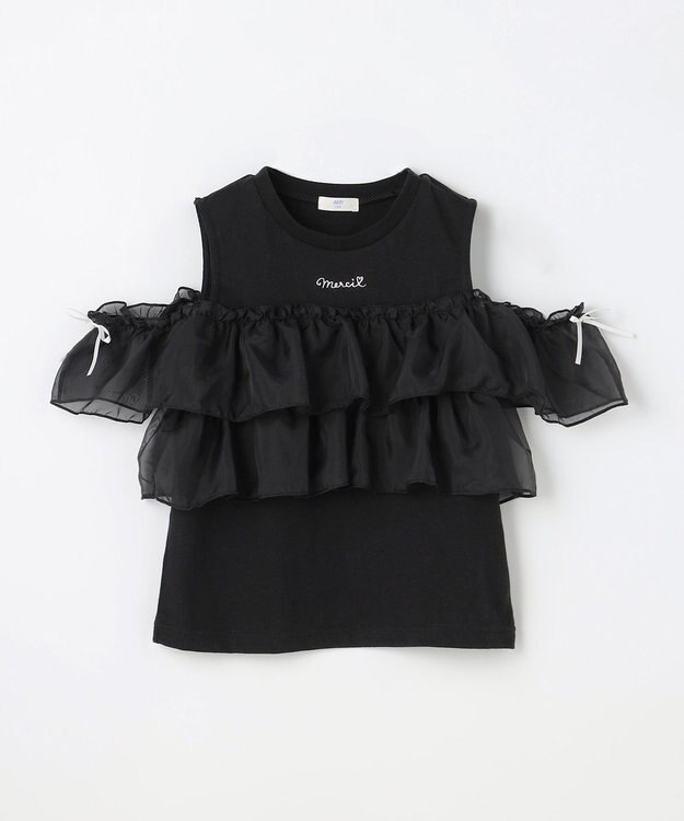 ANY KIDS 3WAY フリルドッキングTシャツ ブラック系