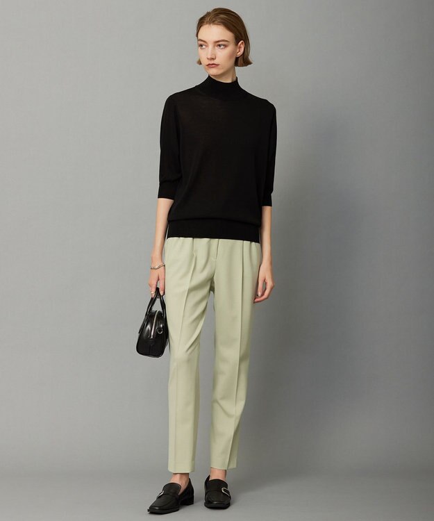 ICB L 【洗える】ウール2WAYストレッチ テーパードパンツ ヘイズグリーン系