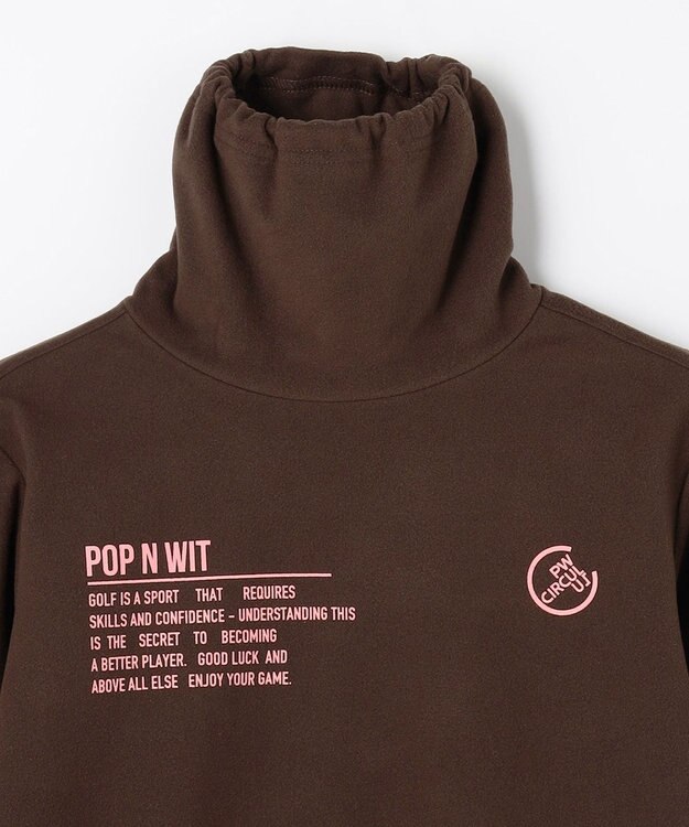 PW CIRCULUS 【起毛素材であたたか】【WOMEN】スピンドル付 両面起毛タートルネック ゴルフウェア レディース ダークブラウン系
