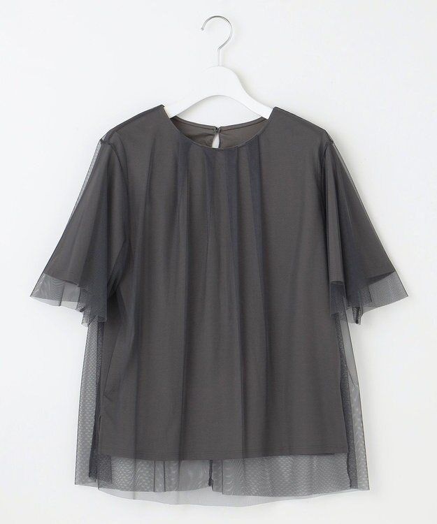 自由区 【洗える】シアーチュールプルオーバー カットソー スレート