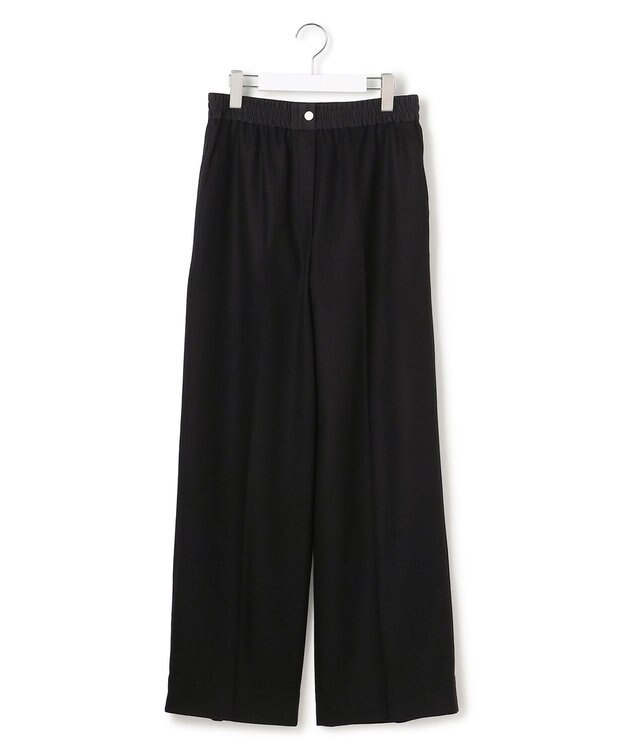 ICB ウォッシャブルライトウール ストレートパンツ ブラック