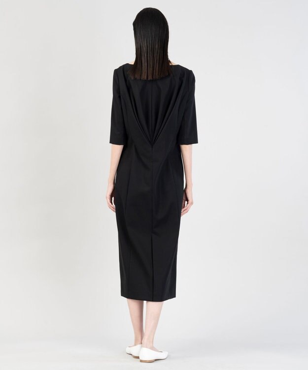 23区 【エステータ】コットンダブルクロス ハーフスリーブワンピース ブラック系