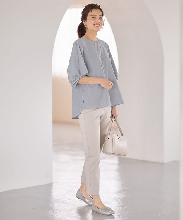 ANY 【洗濯機可】サッカーストライププルオーバー ネイビーストライプ